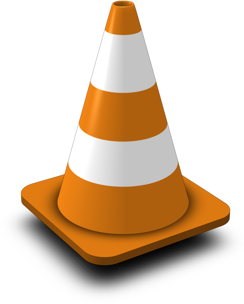 Orange Cone With Shadow Below It - Vlc Media Player Logo (800x1024)