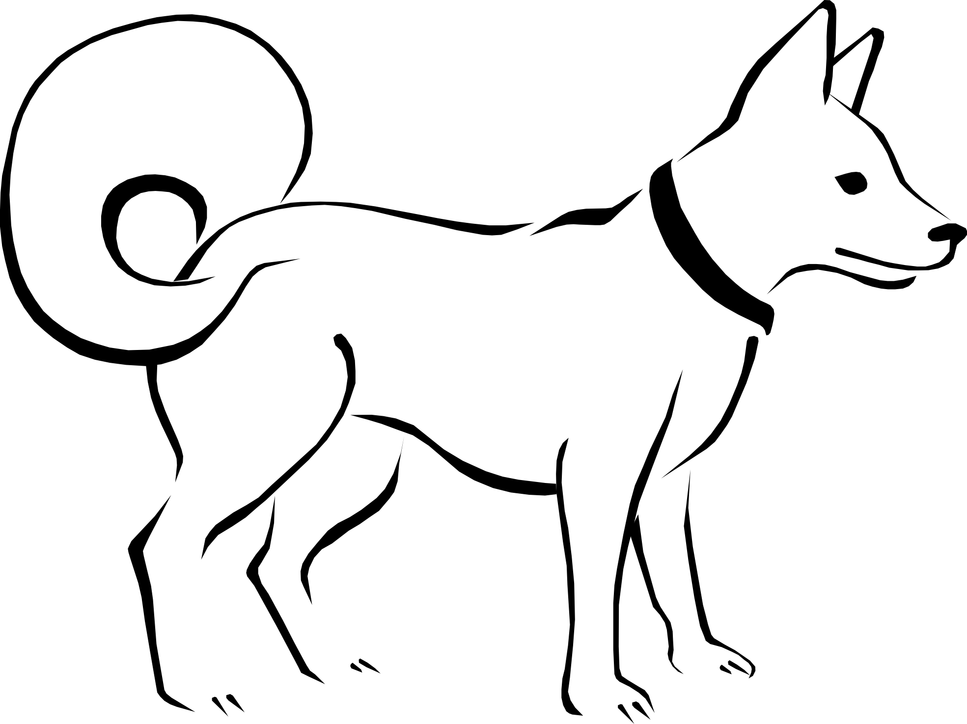 Dog Clip Art Black And White - Dog Black & White (1969x1475)