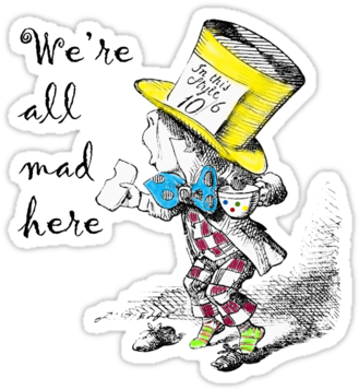 Mad Hatter Tea Party T-shirt Stickers By Simpsonvisuals - Alice In Wonderland Poems (375x360)