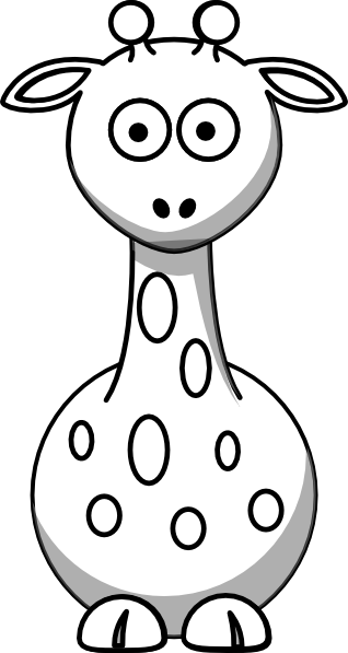 Black And White Giraffe Clip Art At Clker - Cute Clipart Black And White (318x597)