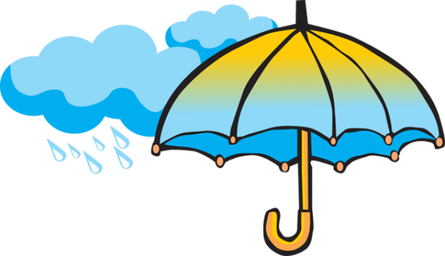 April Showers Bring May Flowers Clip Art - Rain Umbrella Clip Art (640x368)