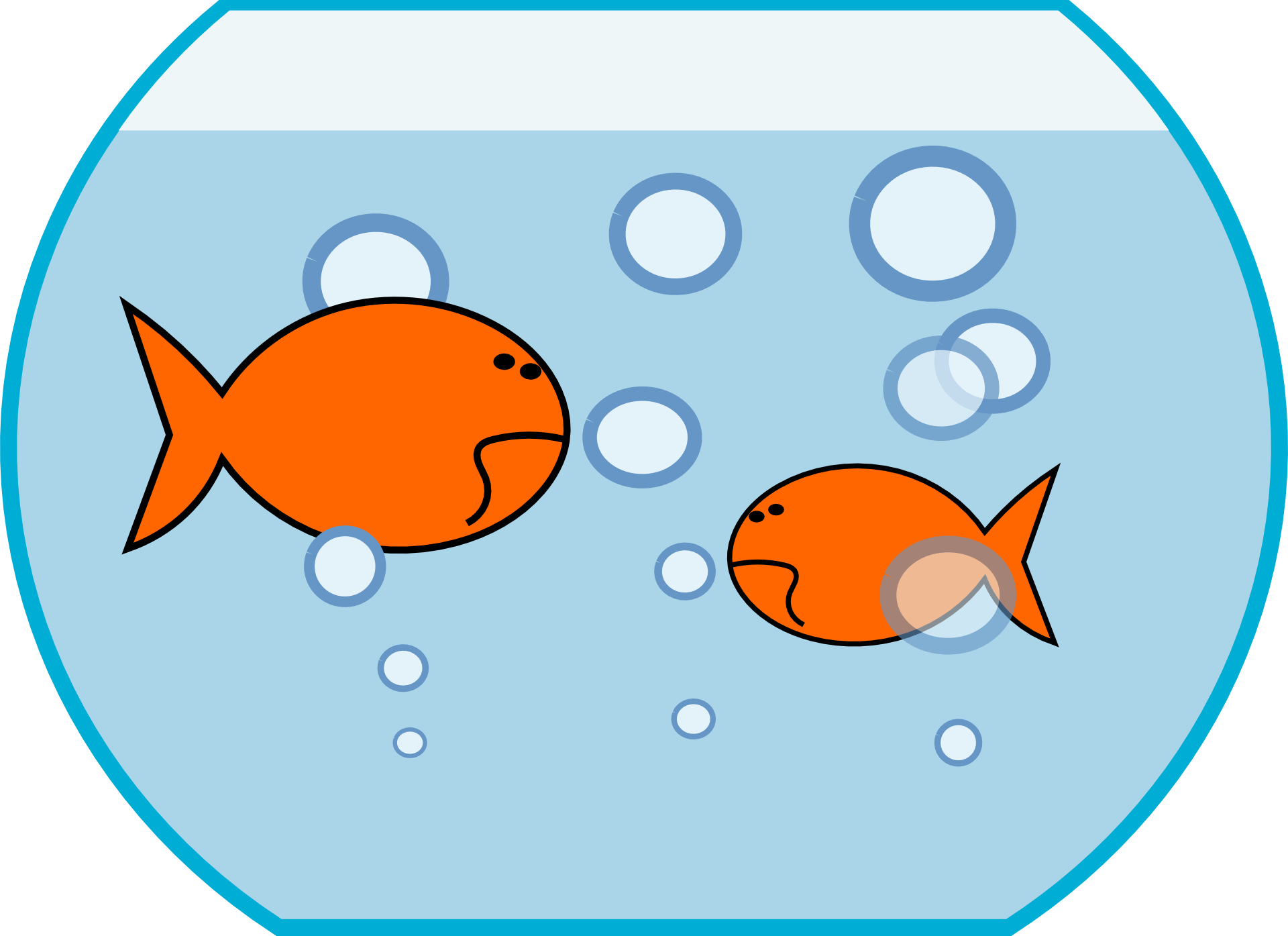 Fish Bowl Clipart Fish Pond Pencil And In Color Bowl - Fish In A Tank Clipart (1920x1395)