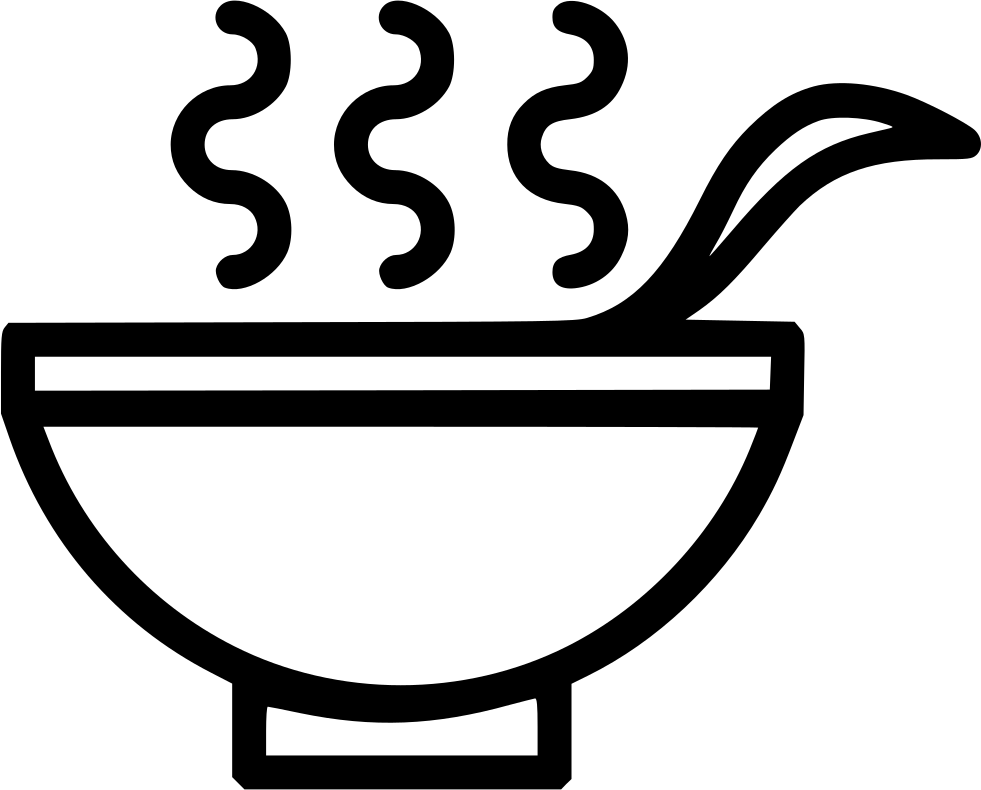 Drink Healthy Hot Soup Bowl Spoon Comments - Soup Bowl Clipart Black And White (981x790)