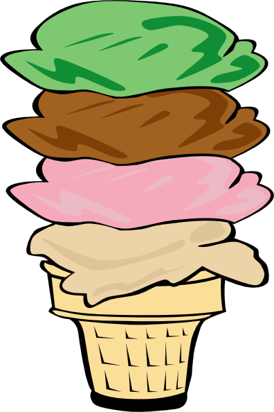 Ice Cream Bowl Clip Art Free - Ice Cream Cone Clip Art (396x594)