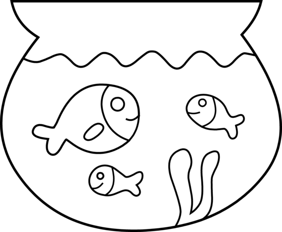 Fish Bowl Clip Art Images Pictures - Pet Fish Coloring Page (550x453)