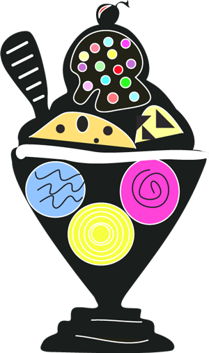 Iceream Sundae Neon - Ice Cream (300x506)