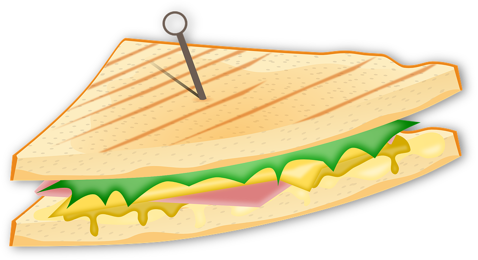 Sandwich Bread Cheese Food Ham Fast Food S - Ham And Cheese Sandwich Clipart (1280x696)