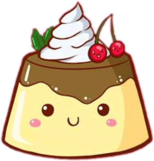 Pudding Cute Cutepudding Food Cutefood Cherrys Cherry - Cute Pudding (496x517)