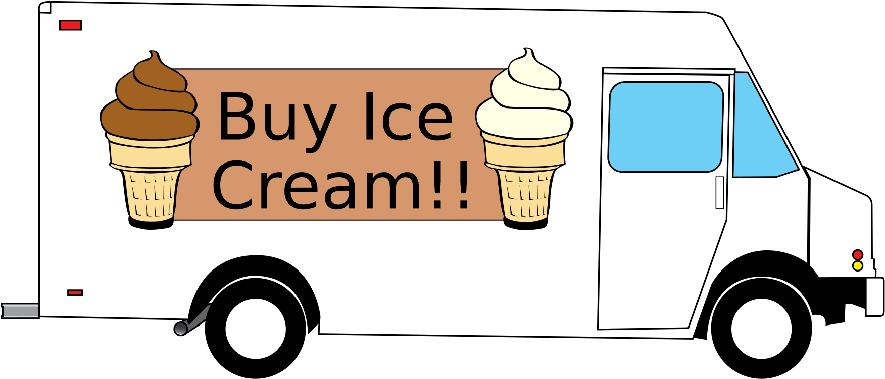 Heavens Delights Ice Cream - Food Truck Clip Art (1900x1077)