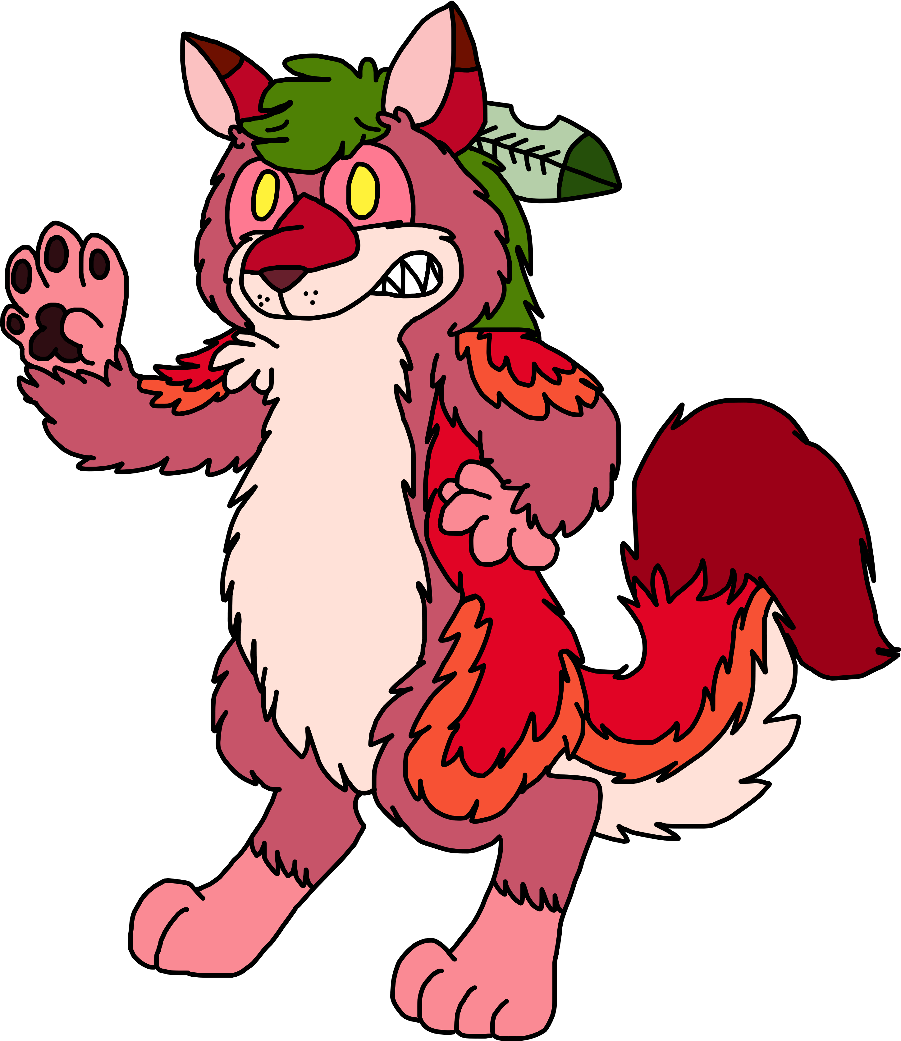 Strawberry Werewolf - Cartoon (3000x3400)
