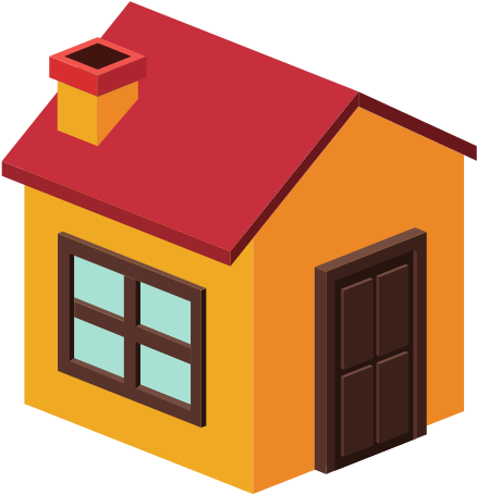 Isometric House With Chimney Design - House (550x550)