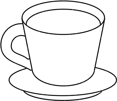 Plate Clipart Plate Cup - Cup And Plate For Drawing (550x550)
