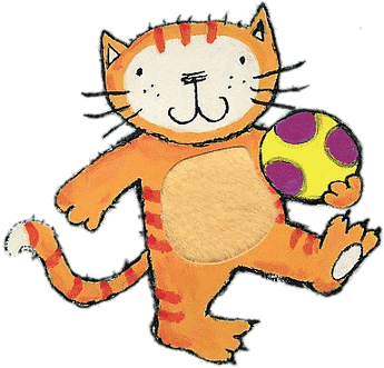 Poppy Cat Playing With A Ball - Lupe En El Jardin/ Lupe In The Garden [book] (400x400)