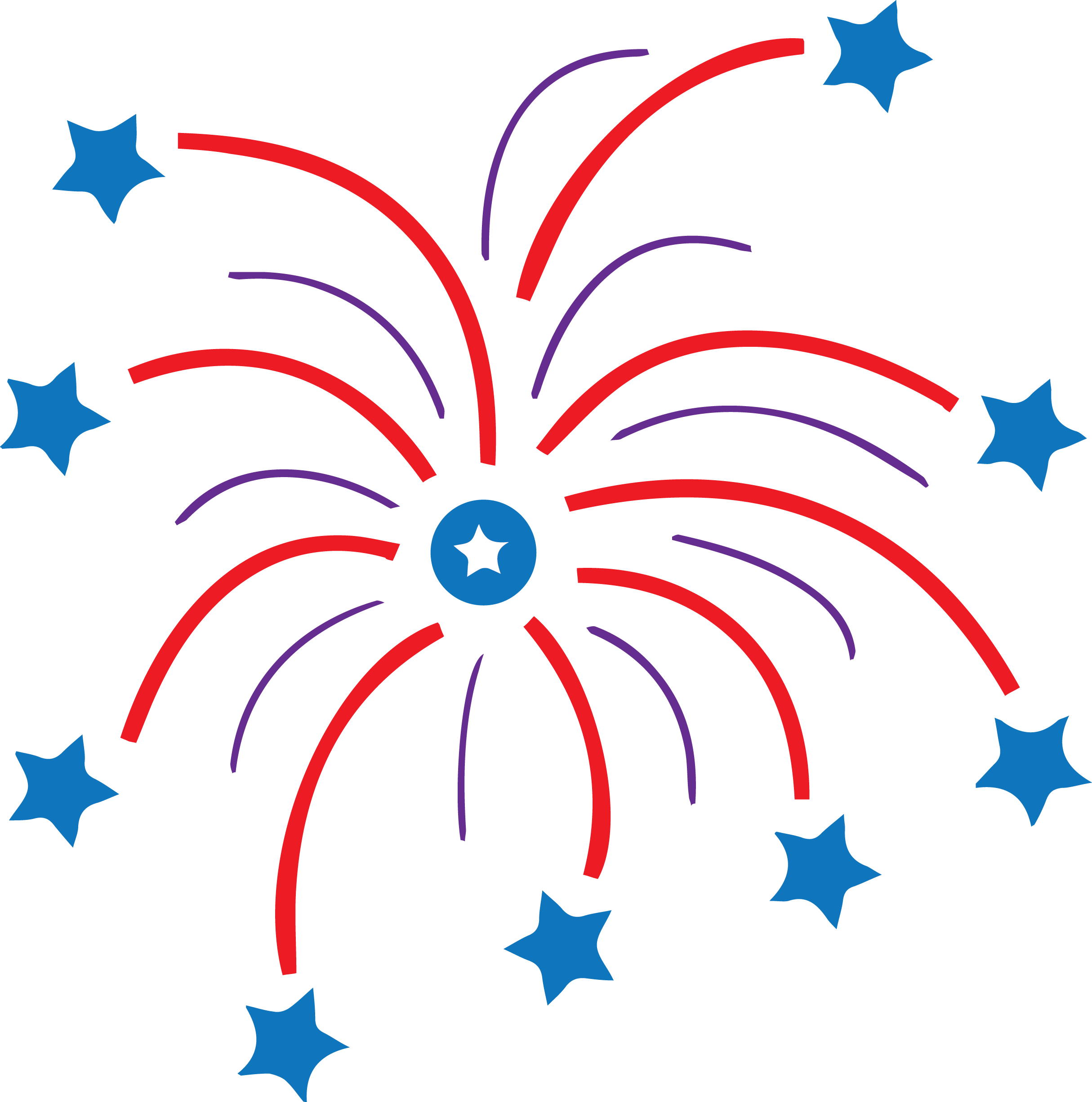 Rainbow Desktop Wallpaper Clip Art - Stars Clipart Red And Blue (2429x2453)