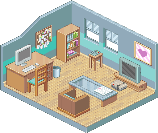 Isometric View Of Room (535x500)