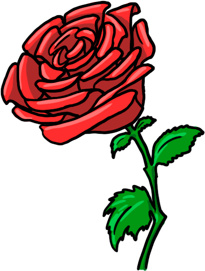 Purple Rose Divider Clipart - Rose Cartoon Drawing Png (600x600)