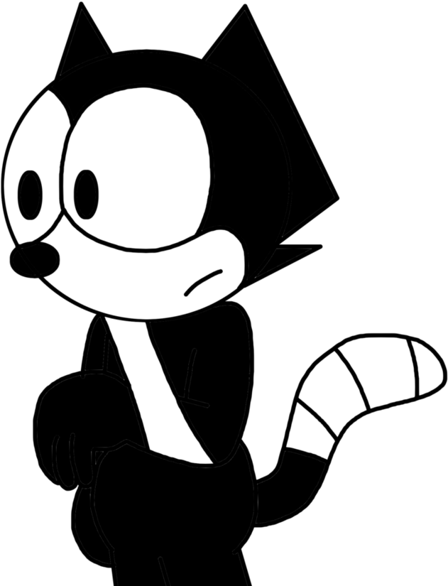 Felix With Broken Arm And Tail By Marcospower1996 - Cartoon (894x894)