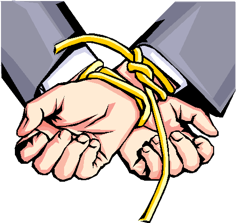 To Be/get Tied Up - Hands Are Tied Idiom (478x455)