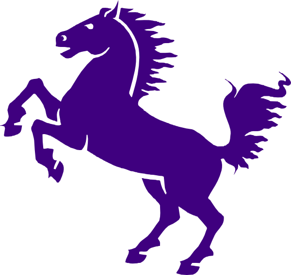 Purple Mustang Clip Art - Purple Horse Clipart (600x568)
