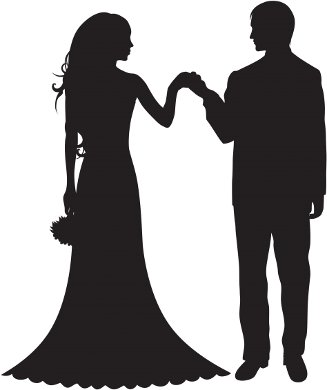 Free Png Bride And Groom Png Images Transparent - Wedding Cake Topper Silhouette Groom And Bride, Acrylic (481x570)