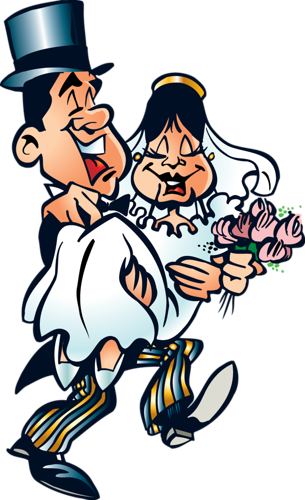 Bride And Groom - Groom Carrying Bride Laser Charm (305x500)