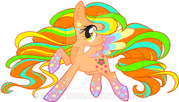 Rainbow Power April Blossom By Sakuyamon - Rainbow Power Mlp Oc (600x349)