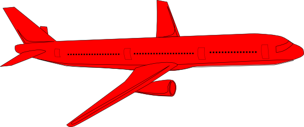 Red Jet Clip Art At Vector Clip Art - Red Cartoon Plane (600x251)