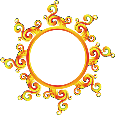 Golden Flame Circle Decoration - Clip Art (500x500)