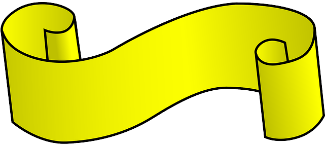 Scroll, Flourish, Yellow, Recreation, Shapes - Scroll Clip Art (640x320)