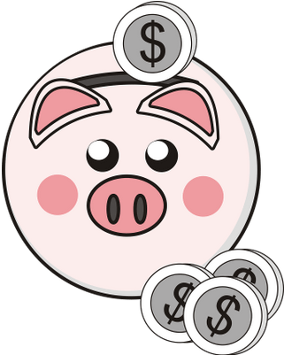 Piggy Bank With Dollar Coin Clipart - Gold Coin Clip Art (400x400)