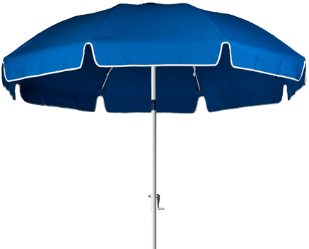 Aluminum Pole With Fiberglass Ribs, Crank Lift, With - Blue Beach Umbrella Png (460x460)