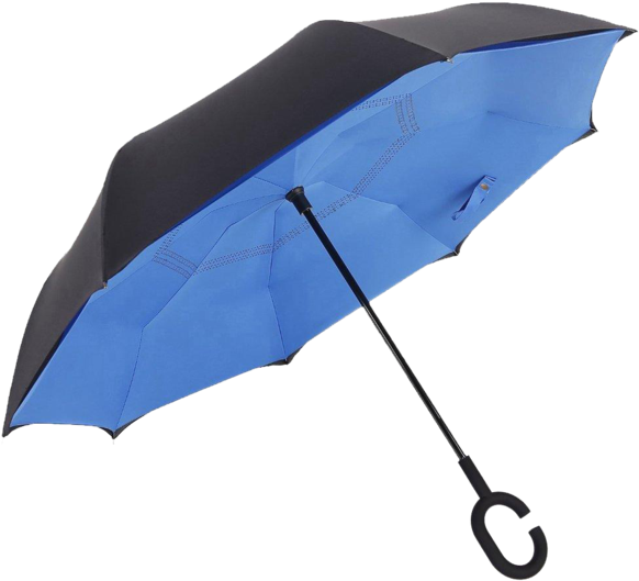 The Suprella Turns The Umbrella Upside Down - Orange: Suprella Pro Inverse Closing Umbrella (600x571)