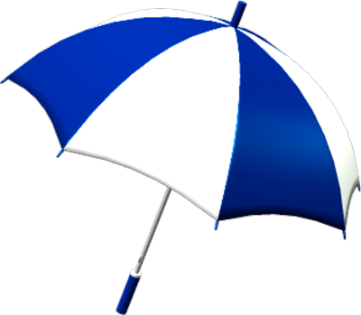 Picture Of A Blue And White Umbrella - Blue And White Umbrella (400x349)