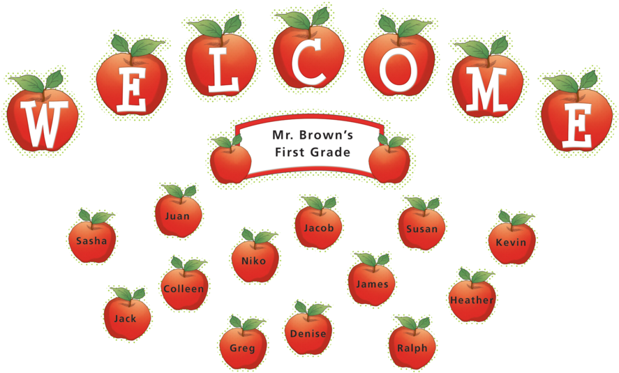 Tcr4781 Apples And Dots Welcome Mini Bulletin Board - Apple Welcome Bulletin Board (900x900)
