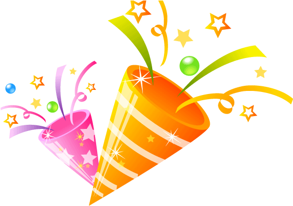 Clipart Party Poppers Clipartfest - Clip Art Party Popper (600x409)