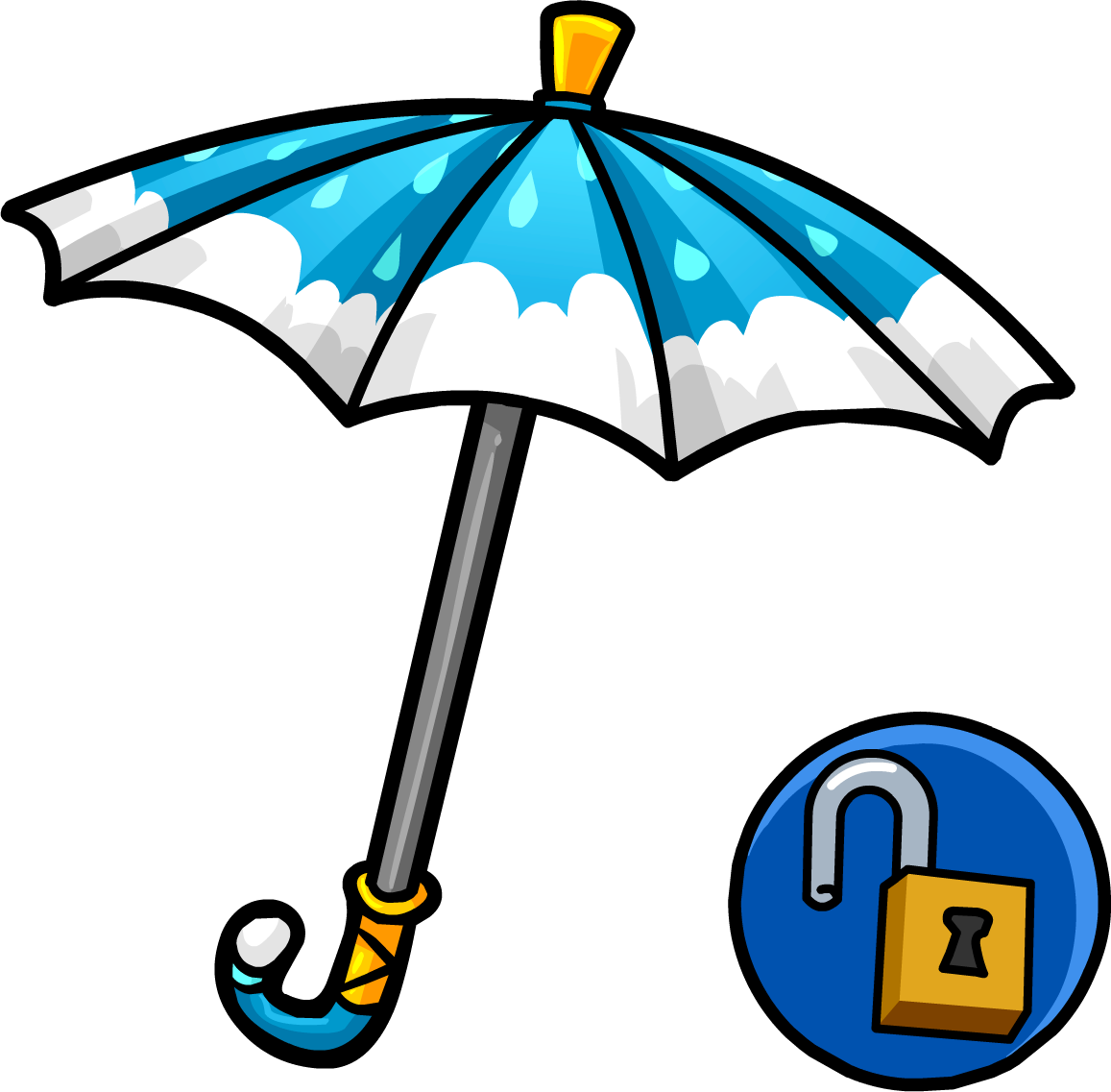 Cloudy Umbrella - Club Penguin Umbrella (1157x1137)