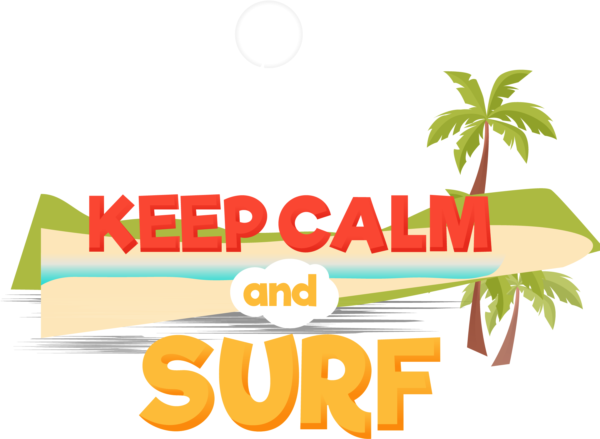 Surf Spot Surfing Illustration - Graphic Design (2083x2083)