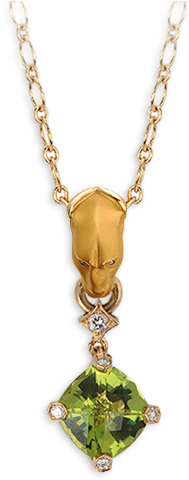 Yellow Gold 18kt, Diamonds And Peridot - Locket (758x566)