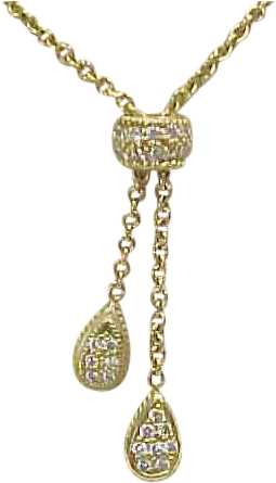 18k Gold Diamond Pave Lariat Necklace - 18k Gold Diamond Pave Lariat Necklace (444x444)