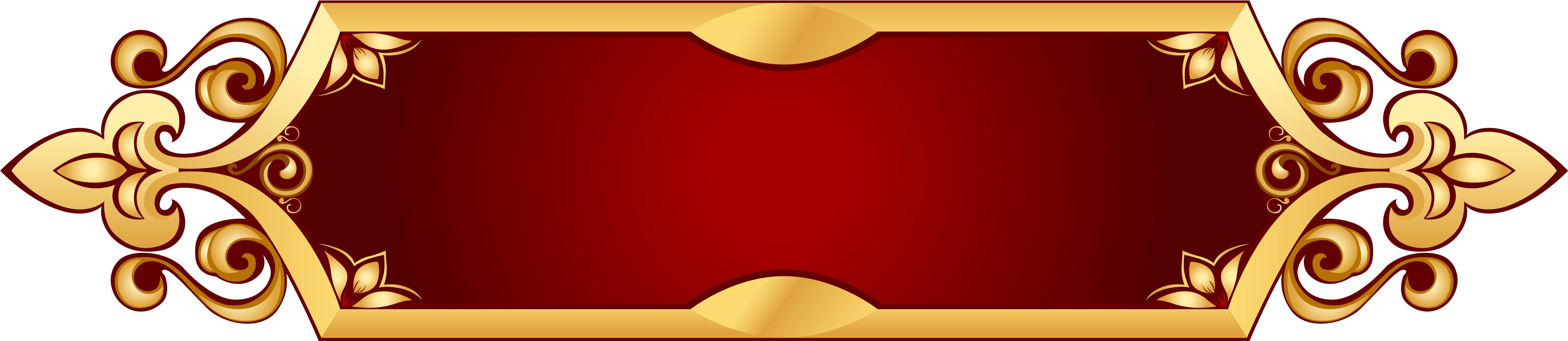 Gallery Of Golden Banner Transparent Background Png - Red Gold Banner Png (6152x1720)
