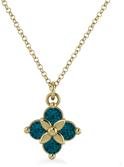 Ethical London Blue Topaz And Recycled White Gold Flower - Necklace (650x650)