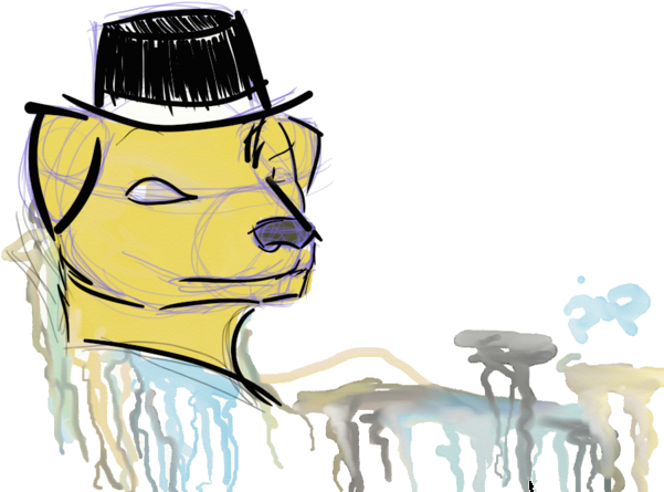 Fifteen Years Ago An Unusual Rainbow Paint Wolf Pup - Cartoon (600x484)