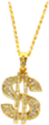 Golden $ Chain - Dollar Sign Necklace Transparent (420x420)