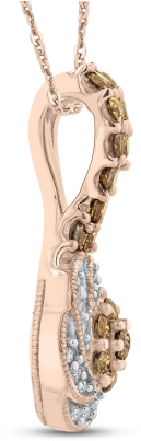 10k Pink Gold Brown And White Diamond Fashion Pendant - Locket (450x450)