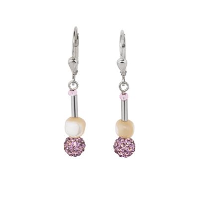 Earrings Swarovski® Crystals & Mother Of Pearl & Grey - Nacre (400x400)