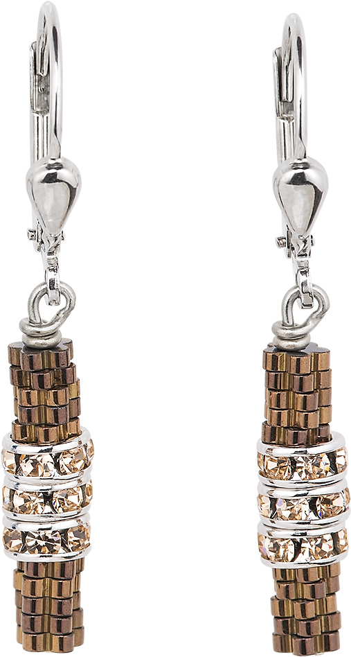 With Swarovski® Crystals And Shining Haematite With - Earrings (1500x1500)