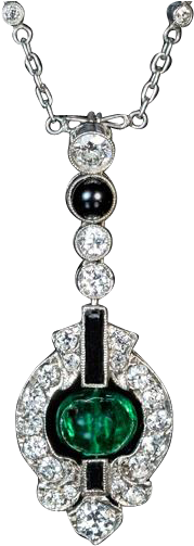 Art Dedo Diamond Ruby Pendant - Romanovrussiacom Art-deco-smaragd Diamant Und Onyx (502x502)