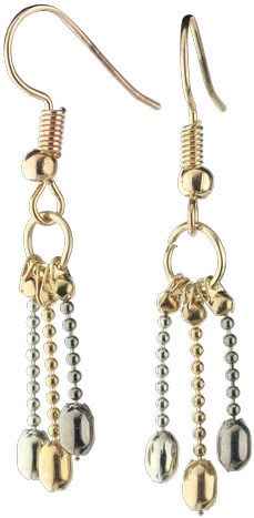 More Info Buy Multi Metal Bead Chain Earrings Now - Metal (500x500)