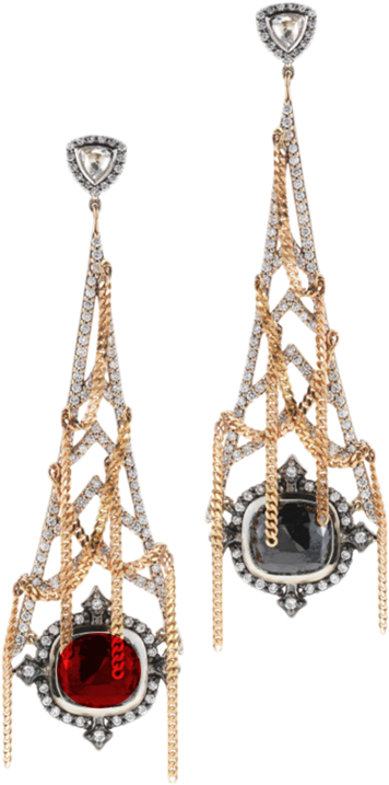 Laced Gemstone Earrings - Laced Gemstone Earrings (1000x1000)