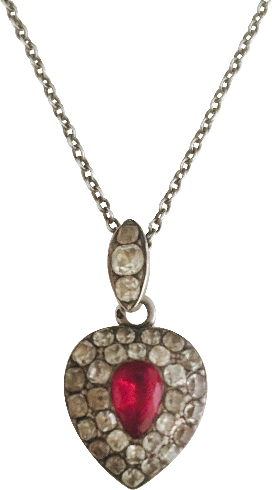 Charming Georgian Silver Paste Heart Locket With Chain - Necklace (1629x1629)